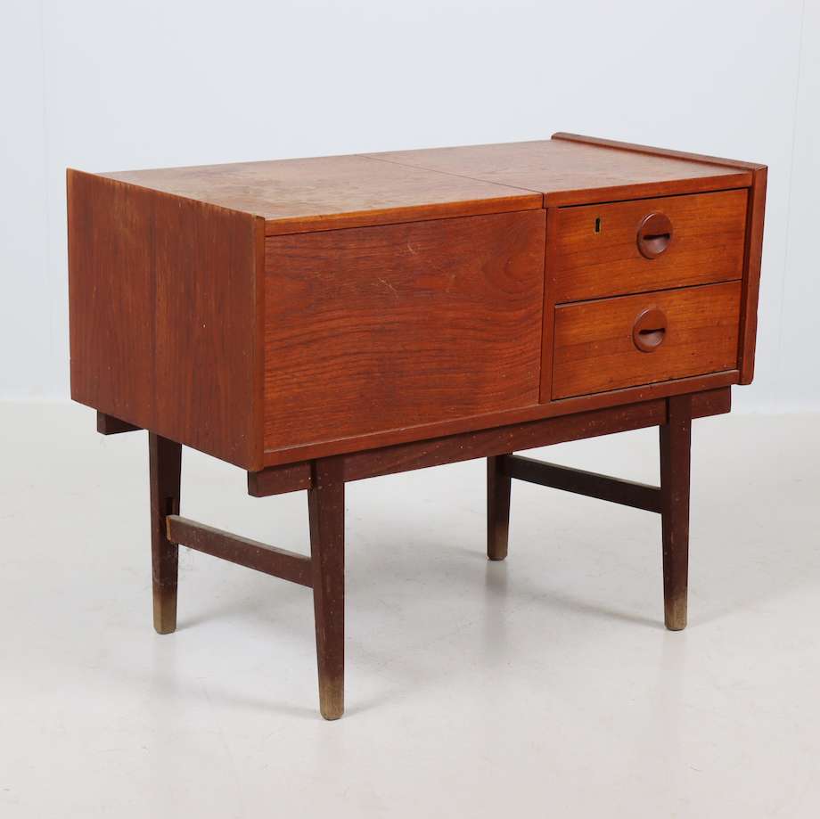 Mid-Century Danish Sewing or Storage Table