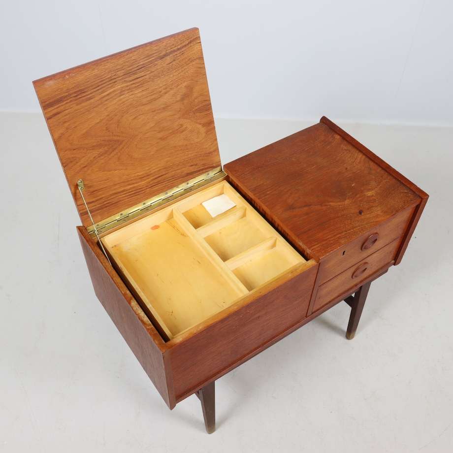 Mid-Century Danish Sewing or Storage Table